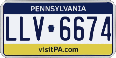 PA license plate LLV6674