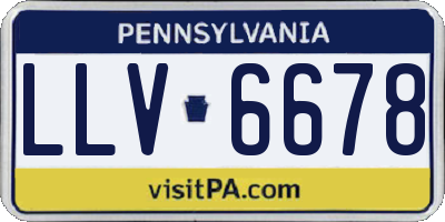 PA license plate LLV6678