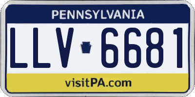 PA license plate LLV6681