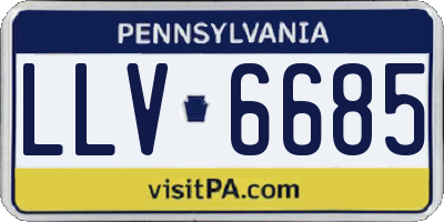 PA license plate LLV6685