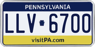 PA license plate LLV6700