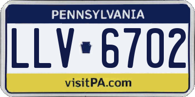 PA license plate LLV6702
