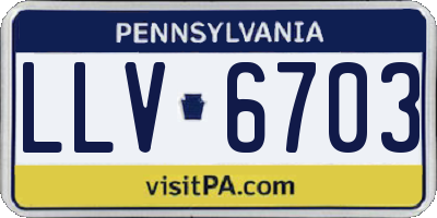 PA license plate LLV6703