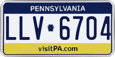 PA license plate LLV6704