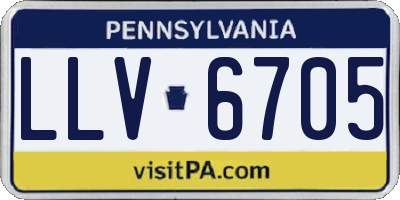PA license plate LLV6705