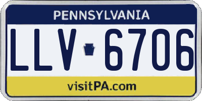 PA license plate LLV6706