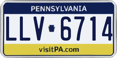 PA license plate LLV6714
