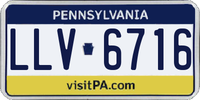 PA license plate LLV6716