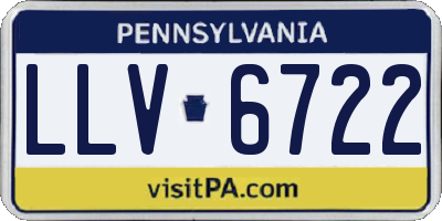 PA license plate LLV6722
