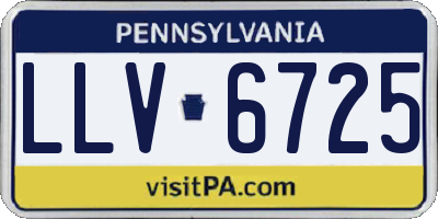 PA license plate LLV6725