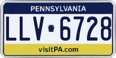 PA license plate LLV6728