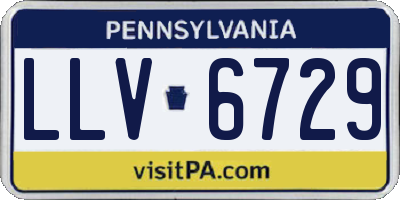 PA license plate LLV6729