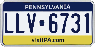 PA license plate LLV6731