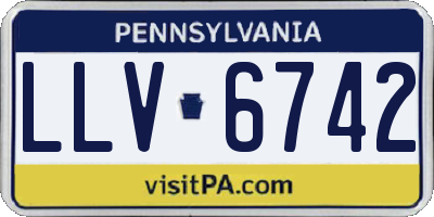PA license plate LLV6742