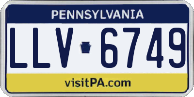 PA license plate LLV6749