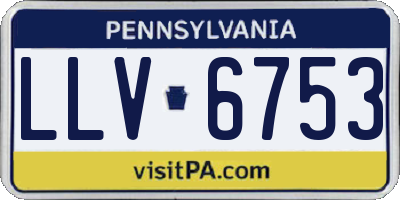 PA license plate LLV6753