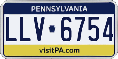 PA license plate LLV6754