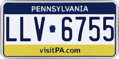 PA license plate LLV6755