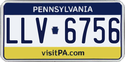PA license plate LLV6756