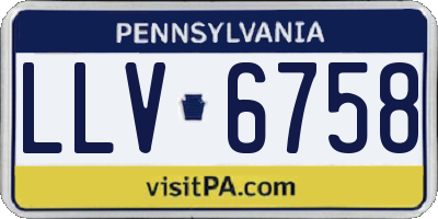 PA license plate LLV6758
