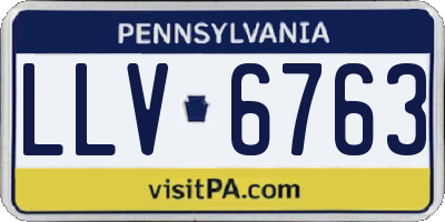 PA license plate LLV6763