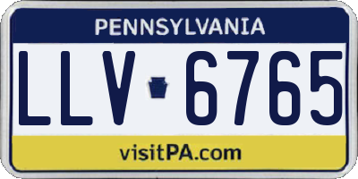 PA license plate LLV6765