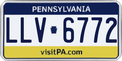 PA license plate LLV6772