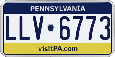 PA license plate LLV6773