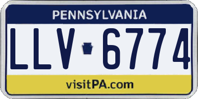 PA license plate LLV6774