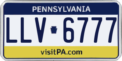 PA license plate LLV6777