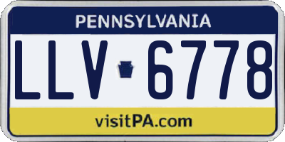 PA license plate LLV6778