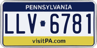 PA license plate LLV6781