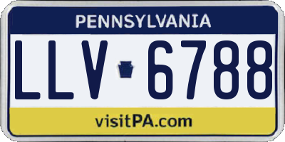 PA license plate LLV6788