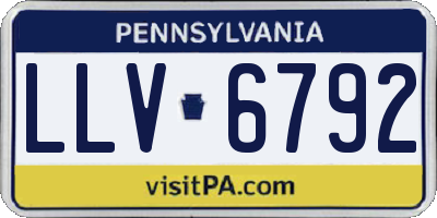 PA license plate LLV6792