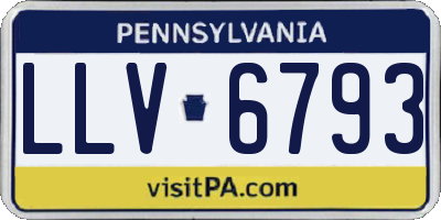 PA license plate LLV6793