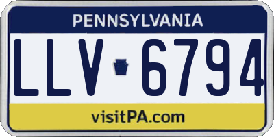 PA license plate LLV6794