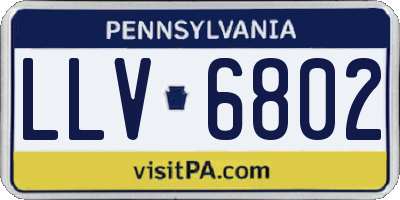 PA license plate LLV6802