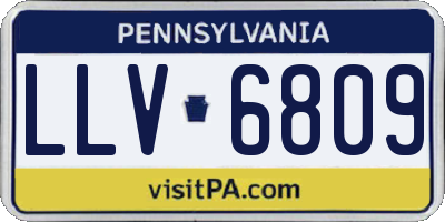 PA license plate LLV6809