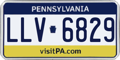 PA license plate LLV6829