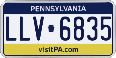 PA license plate LLV6835