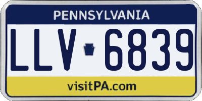 PA license plate LLV6839