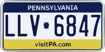 PA license plate LLV6847