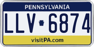 PA license plate LLV6874