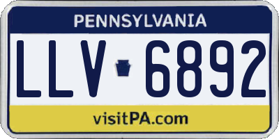 PA license plate LLV6892