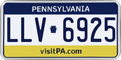 PA license plate LLV6925