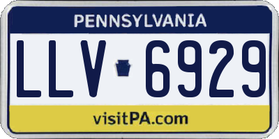 PA license plate LLV6929