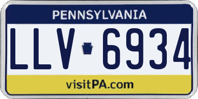 PA license plate LLV6934