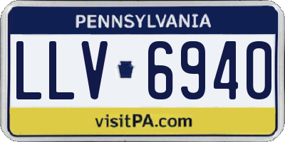 PA license plate LLV6940