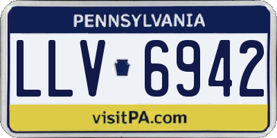 PA license plate LLV6942
