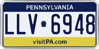 PA license plate LLV6948